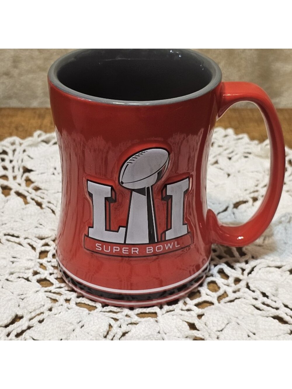 NFL Patriots vs. Falcons Coffee Tea Mug Handle Superbowl LI Houston 2-5-2017 Red